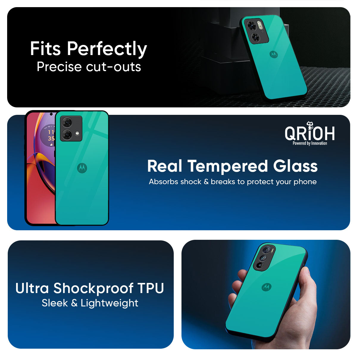 Cuba Blue Glass Case For Motorola Edge 70 Fusion 5G