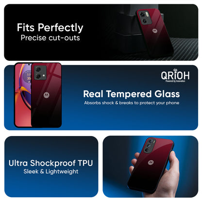 Wine Red Glass Case For Motorola Edge 50 Fusion 5G