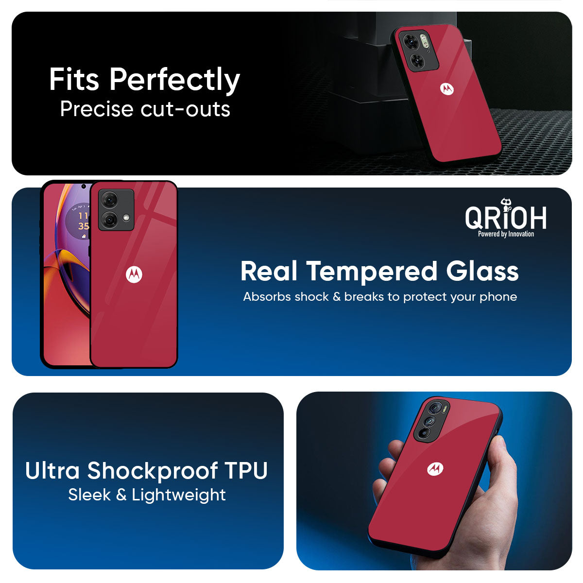 Solo Maroon Glass case for Motorola Edge 70 Fusion 5G