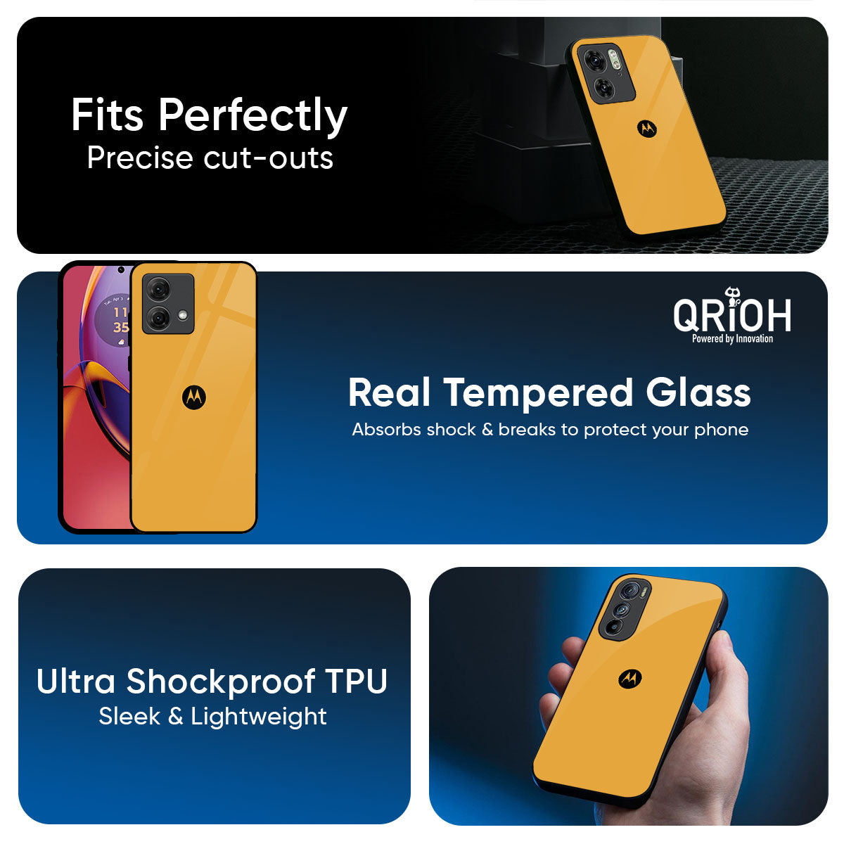 Fluorescent Yellow Glass case for Motorola Edge 60 Pro