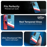 Pink & White Stripes Glass Case For Motorola Edge 50 Fusion 5G