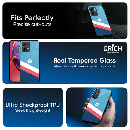 Pink & White Stripes Glass Case For Motorola Edge 70 5G