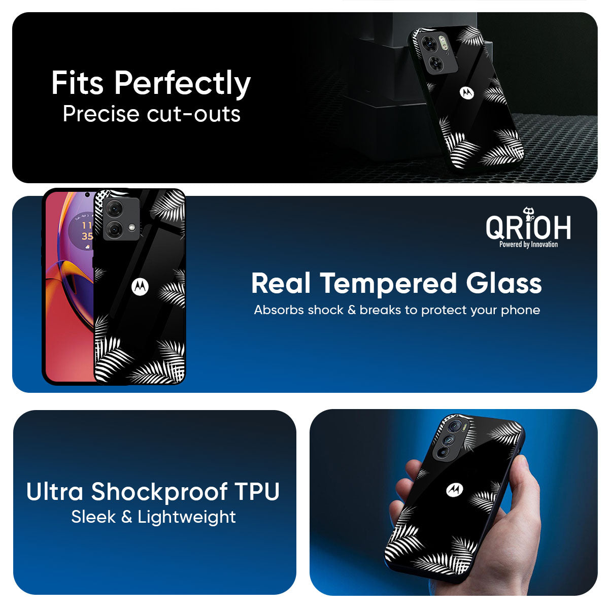 Zealand Fern Design Glass Case For Motorola Edge 60 Pro