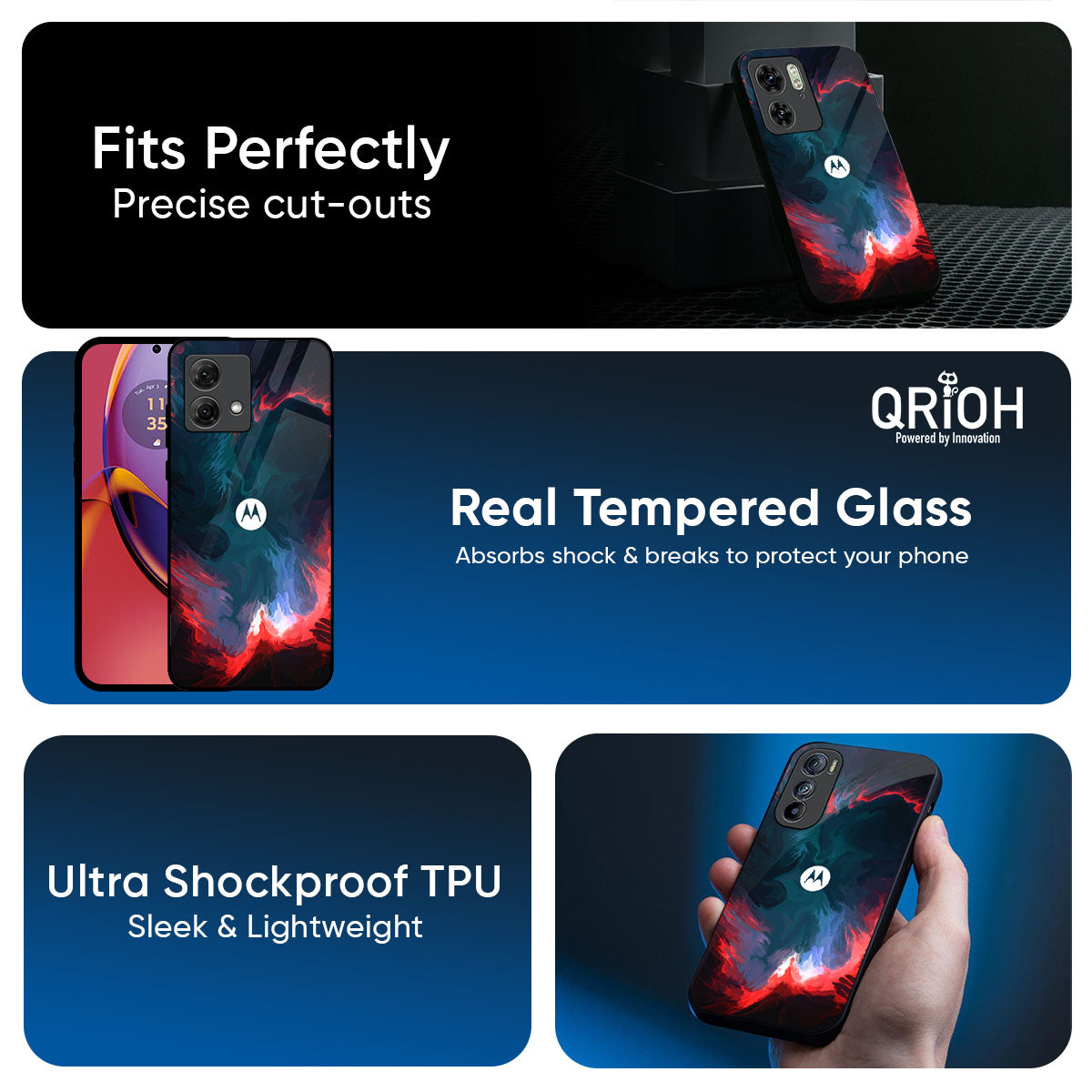 Brush Art Glass Case For Motorola Edge 60 Pro