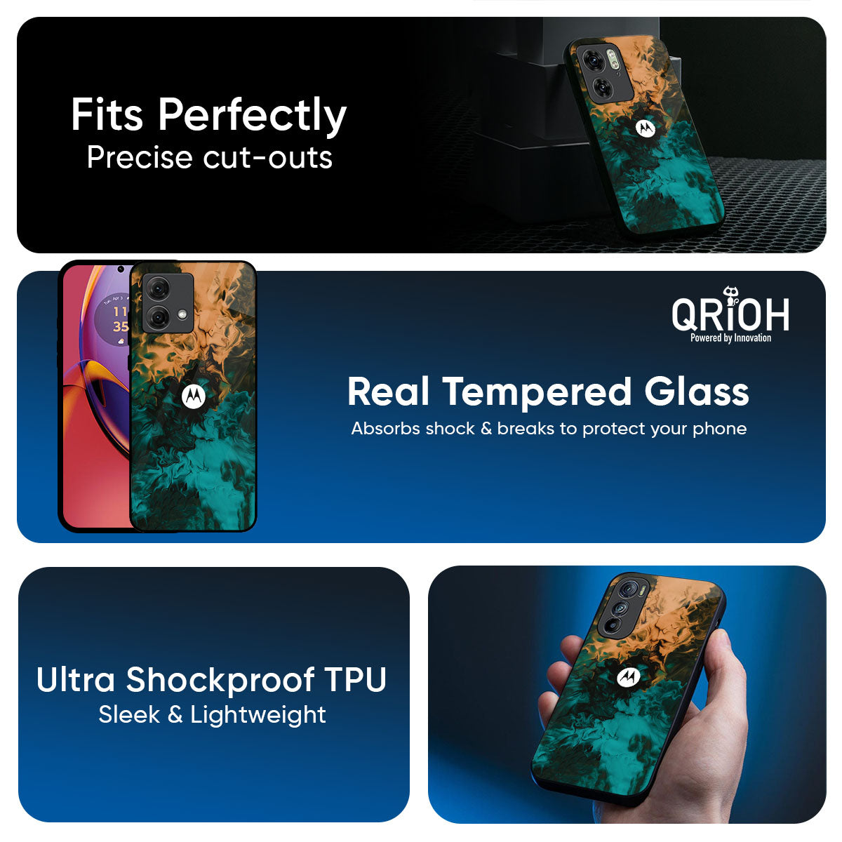 Watercolor Wave Glass Case for Motorola Edge 70 Pro 5G