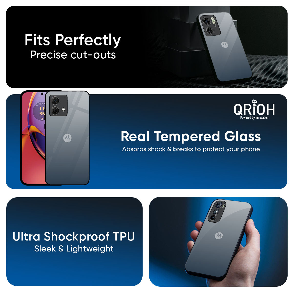 Dynamic Black Range Glass Case for Motorola Edge 70 5G