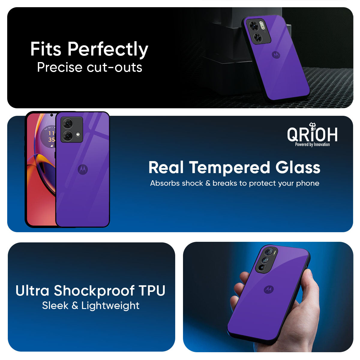 Amethyst Purple Glass Case for Motorola Edge 70 Fusion 5G