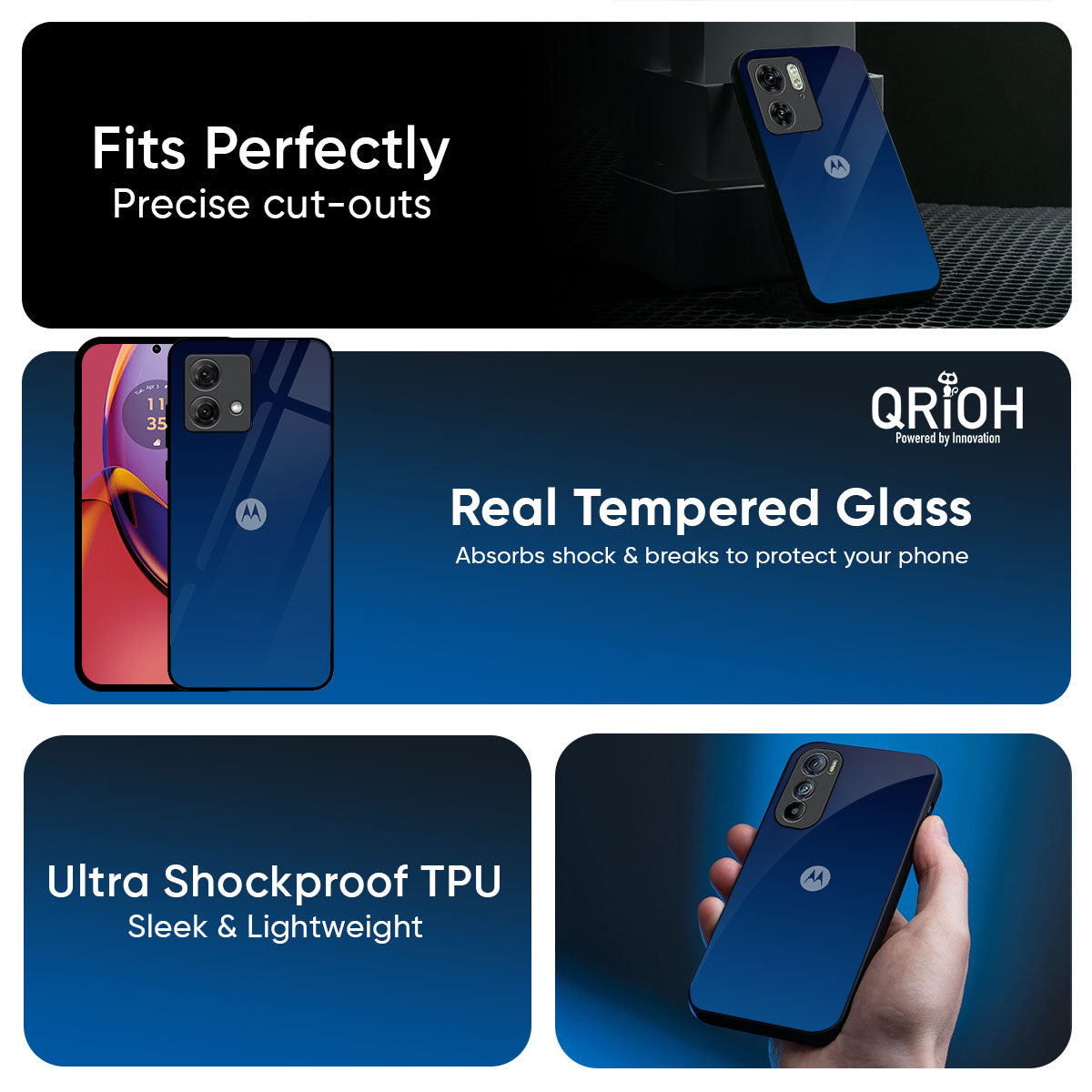 Very Blue Glass Case for Motorola Edge 60 Pro