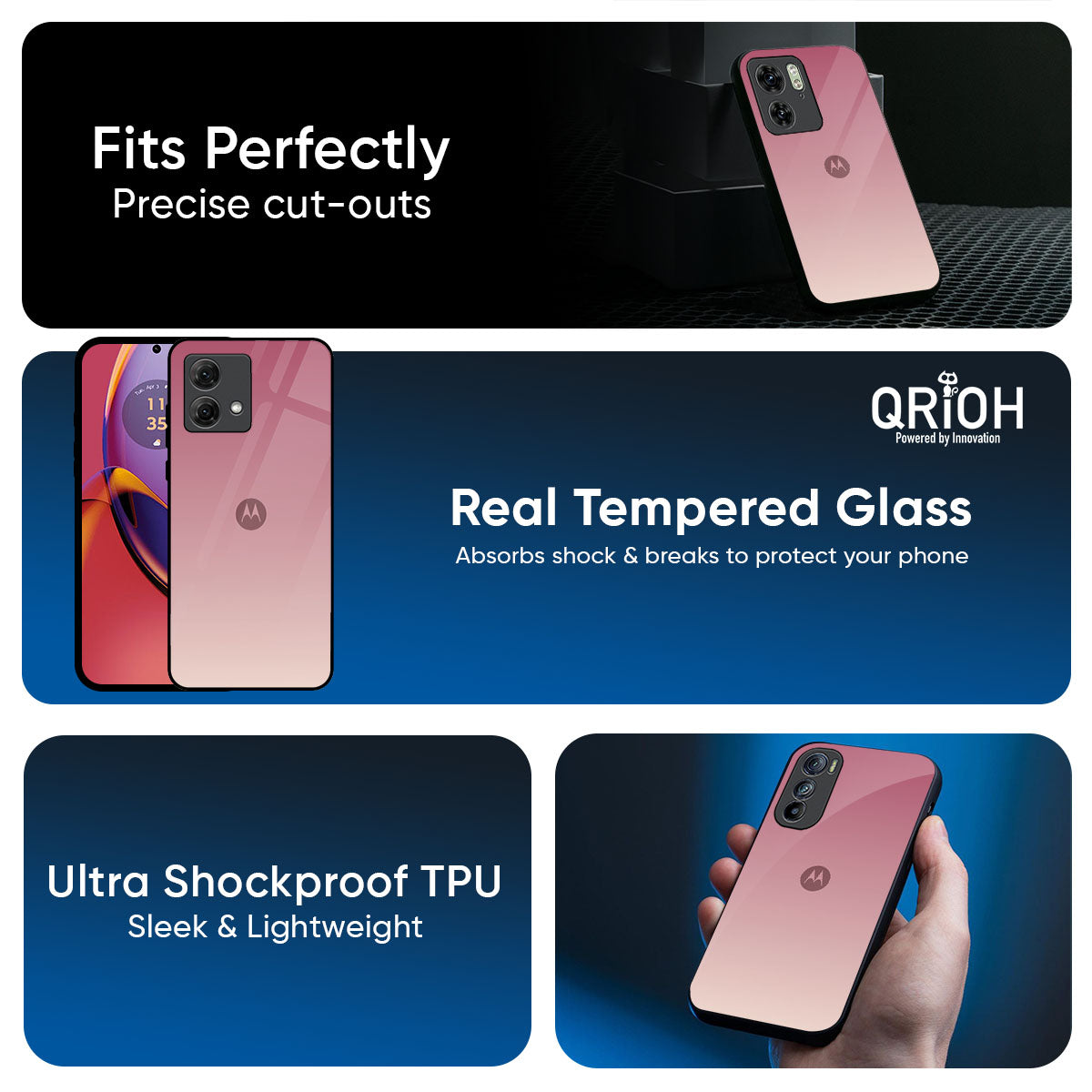 Blooming Pink Glass Case for Motorola Edge 60 Pro