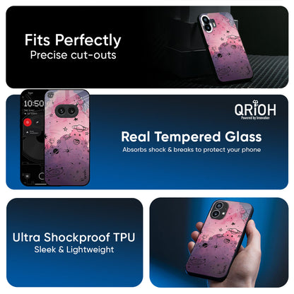 Space Doodles Glass Case for Nothing Phone 3a