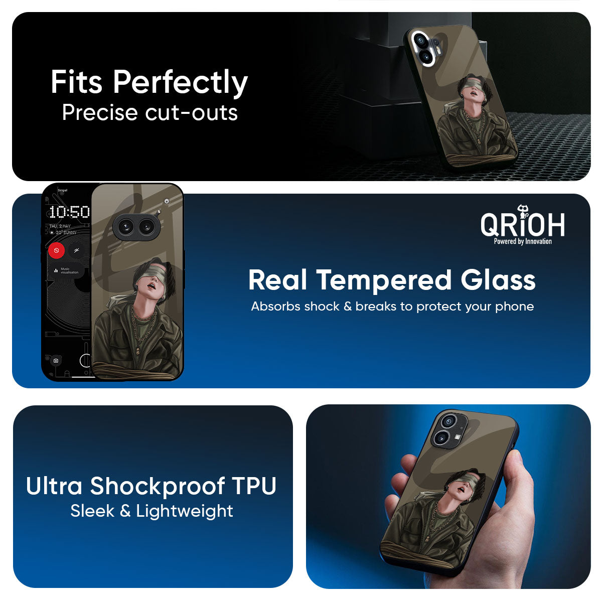 Blind Fold Glass Case for Nothing Phone 3a