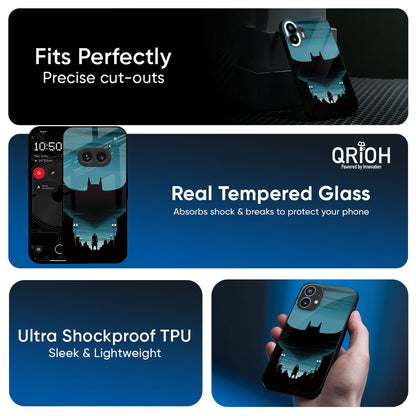 Cyan Bat Glass Case for Nothing Phone 4a 5G