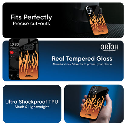 Fire Flame Glass Case for Nothing Phone 3a