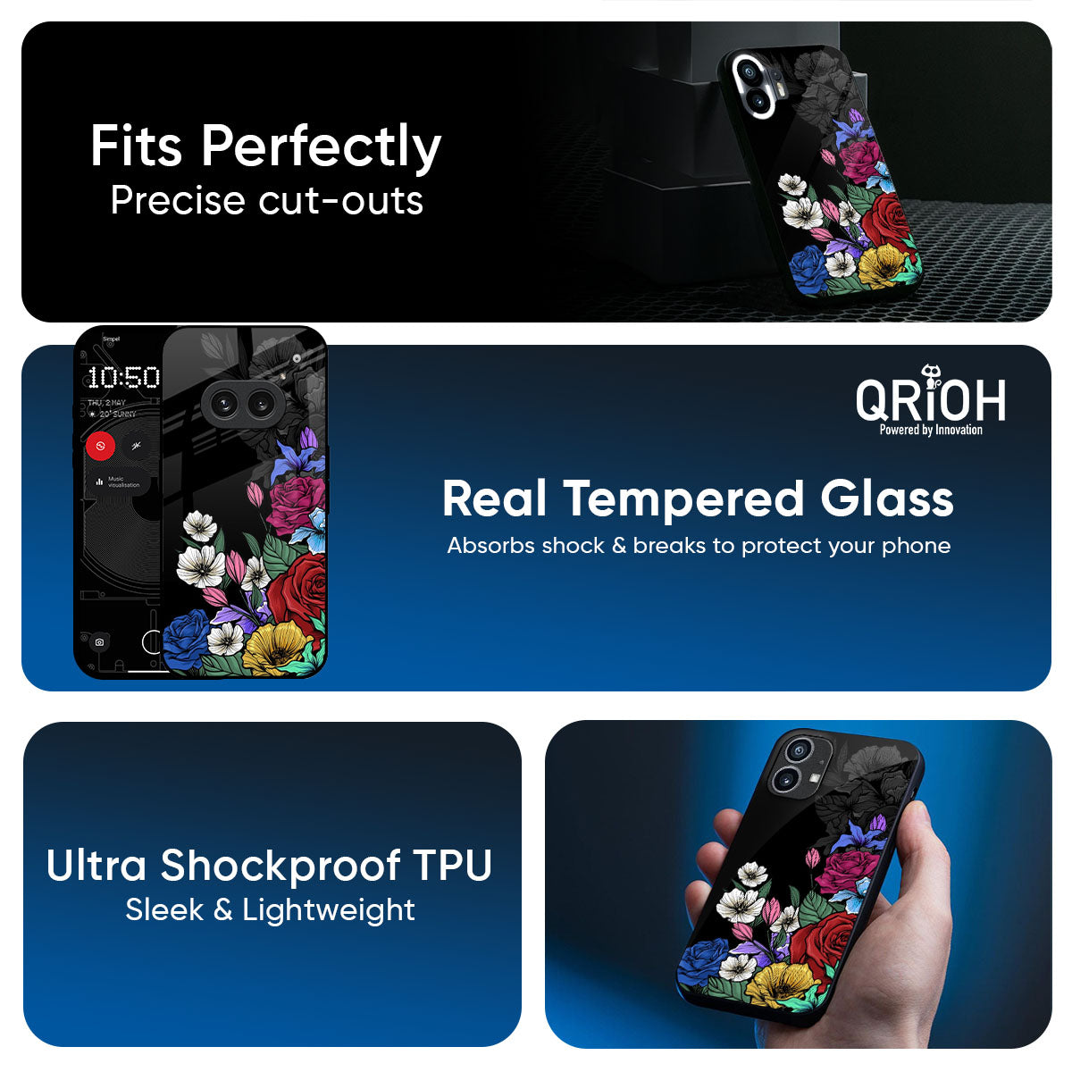 Rose Flower Bunch Art Glass Case for Nothing Phone 4a Pro 5G