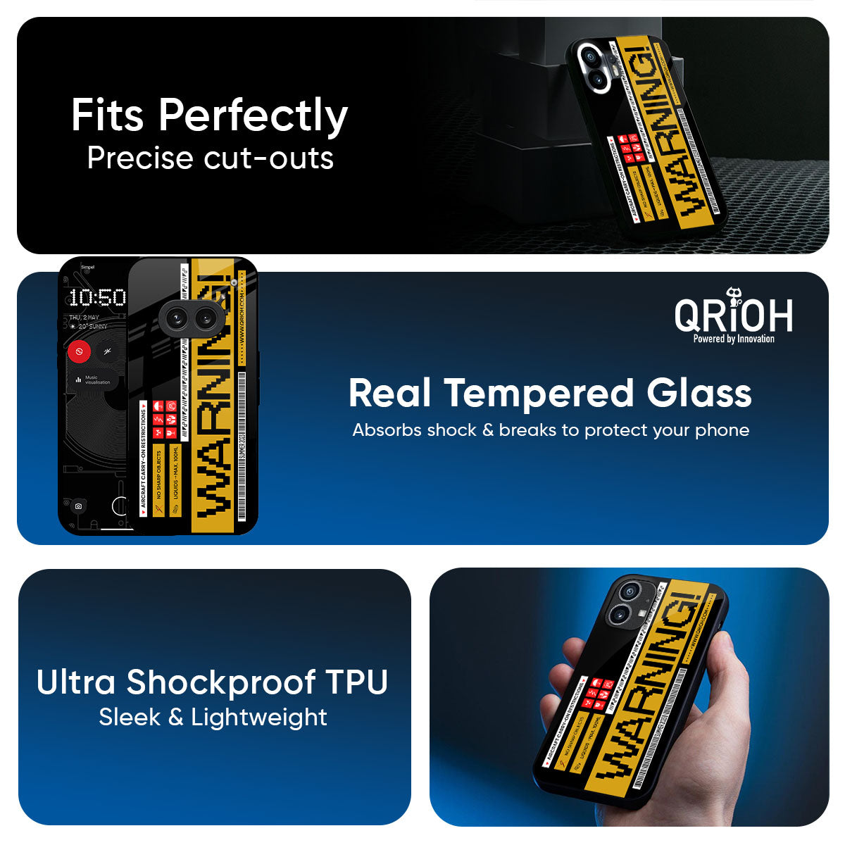 Aircraft Warning Glass Case for Nothing Phone 3a