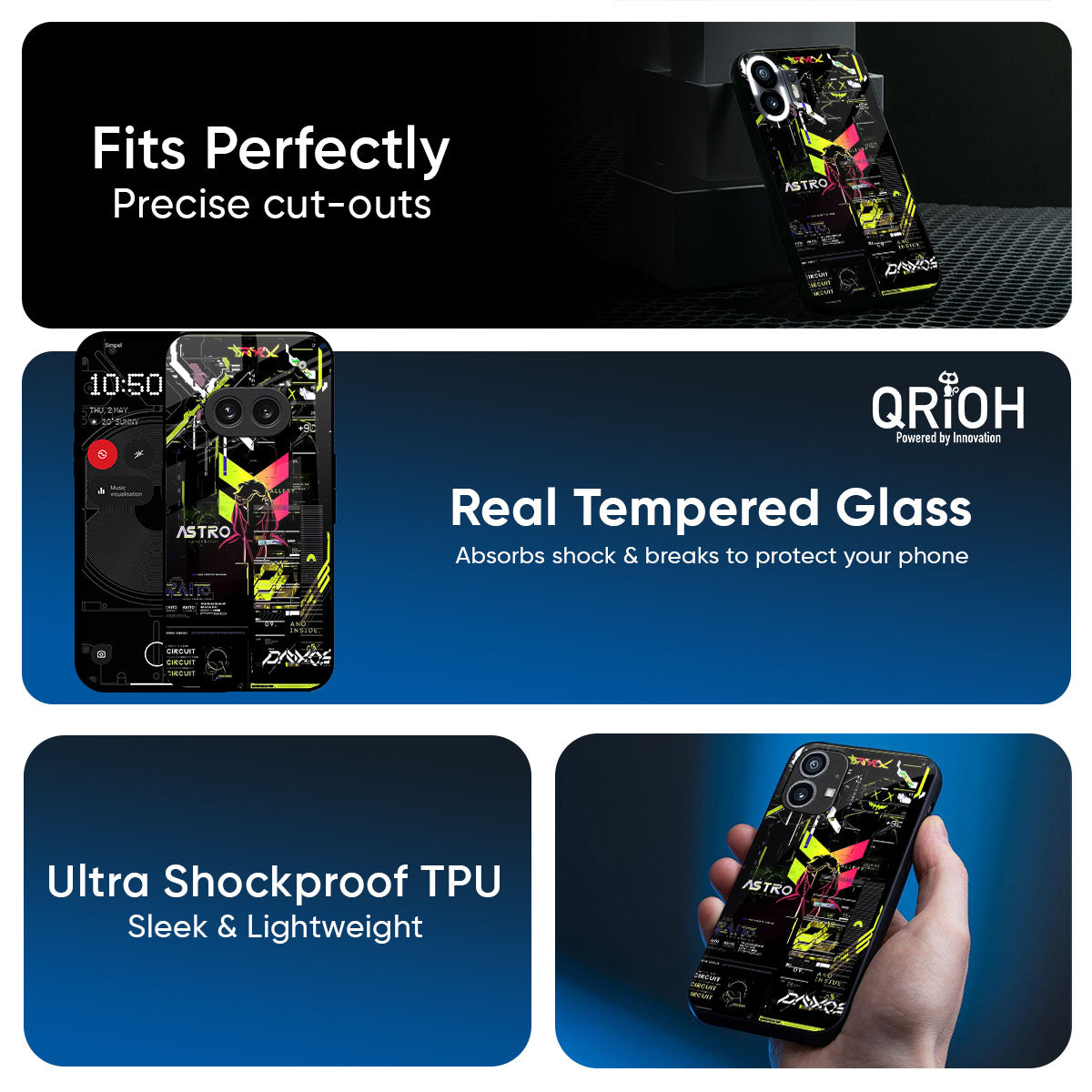 Astro Glitch Glass Case for Nothing Phone 3a