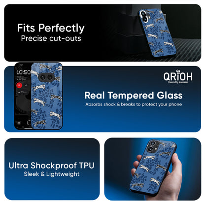 Blue Cheetah Glass Case for Nothing Phone 4a Pro 5G