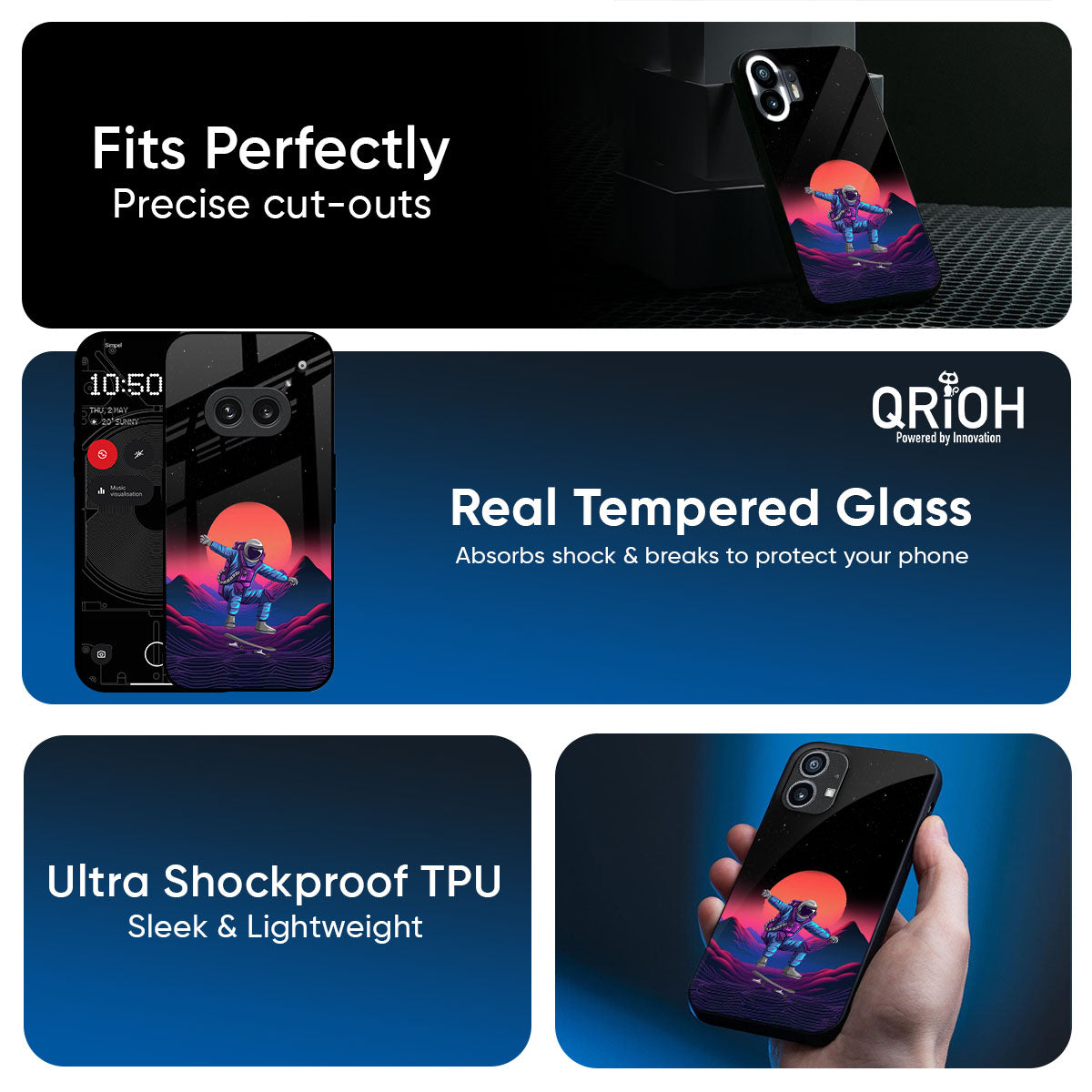 Retro Astronaut Glass Case for Nothing Phone 3a