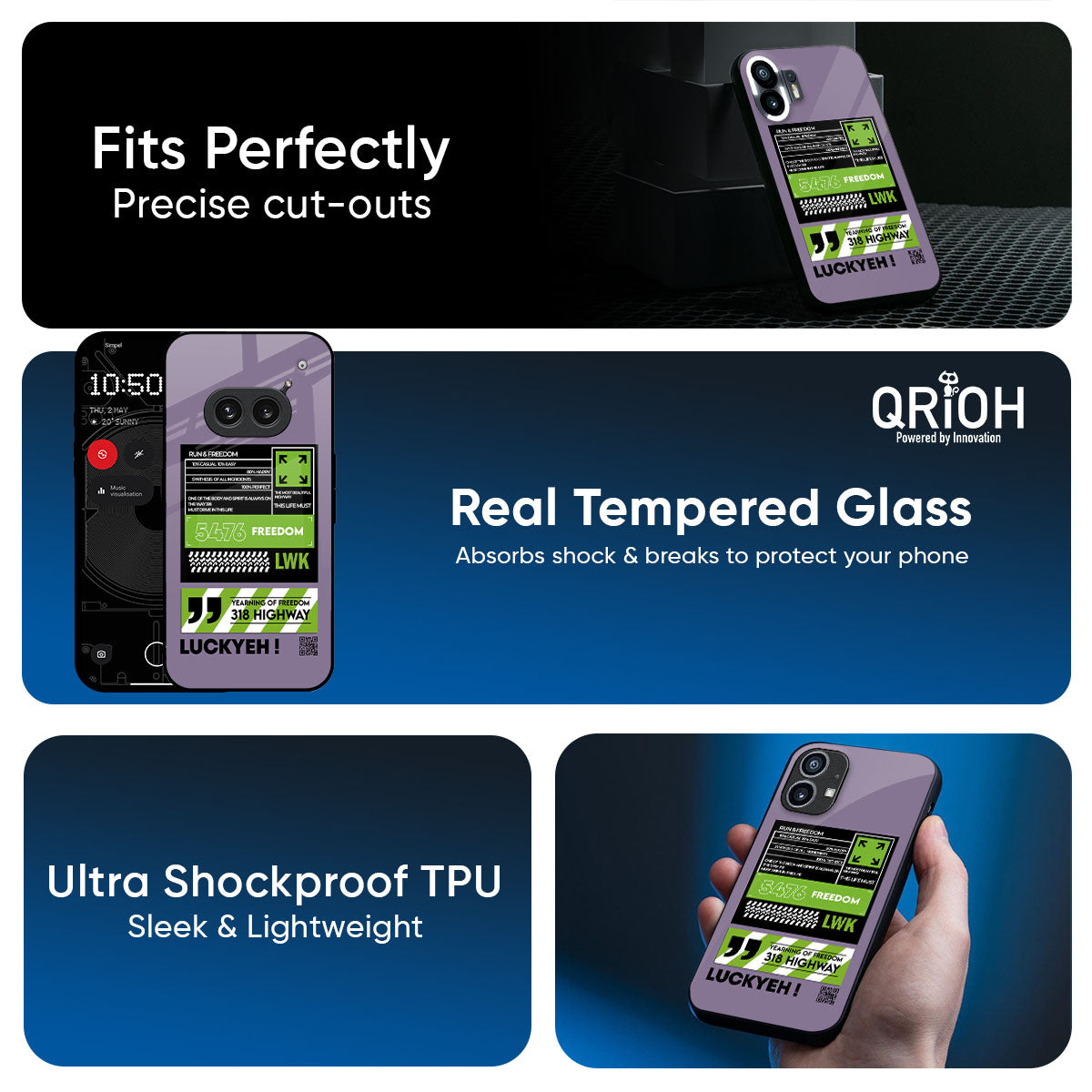Run & Freedom Glass Case for Nothing Phone 3a