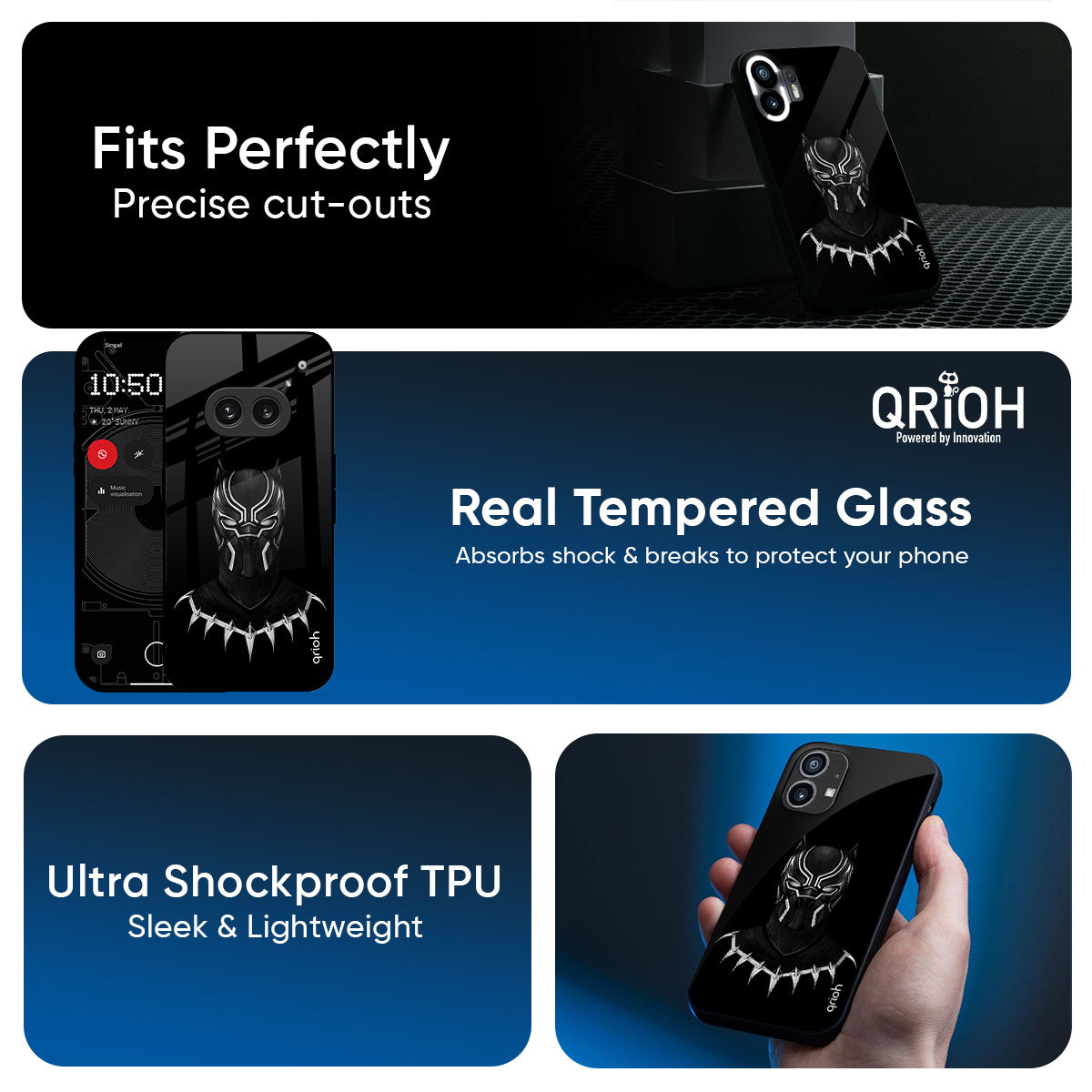 Dark Superhero Glass Case for Nothing Phone 4a Pro 5G