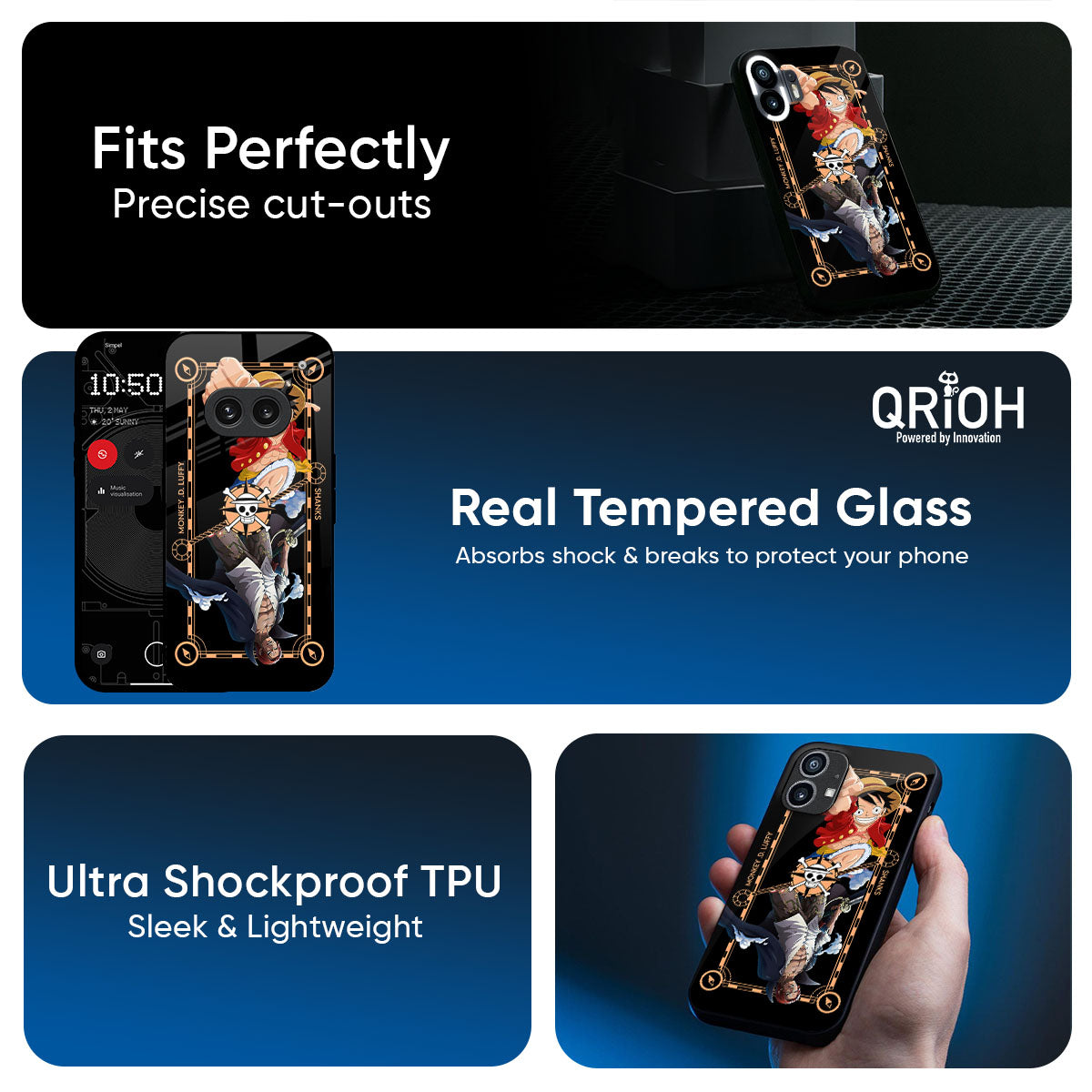Shanks & Luffy Glass Case for Nothing CMF Phone 2 Pro
