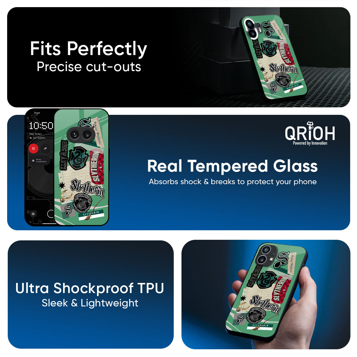 Slytherin Glass Case for Nothing Phone 4a 5G