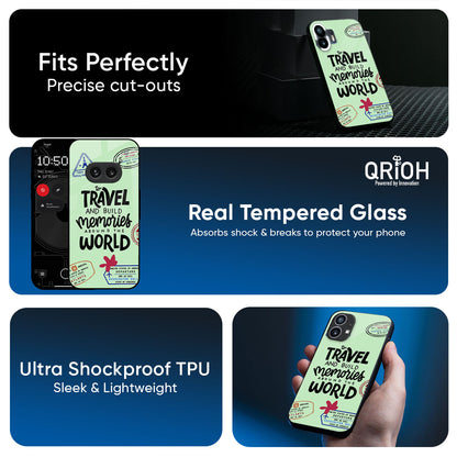 Travel Stamps Glass Case for Nothing Phone 3a