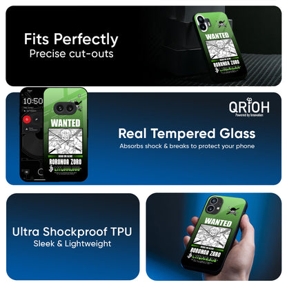 Zoro Wanted Glass Case for Nothing Phone 4a Pro 5G