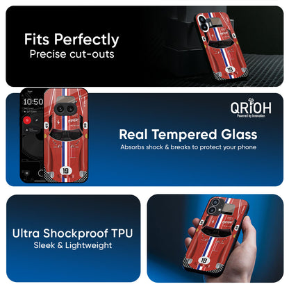 Racing Vintage Glass Case for Nothing Phone 4a Pro 5G
