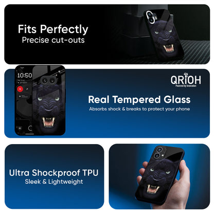 Angry Black Tiger Glass Case for Nothing Phone 3a