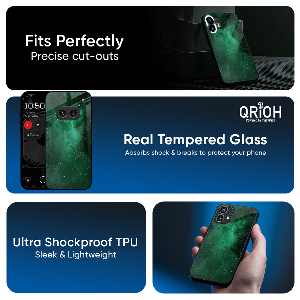 Emerald Firefly Glass Case For Nothing Phone 3a Pro