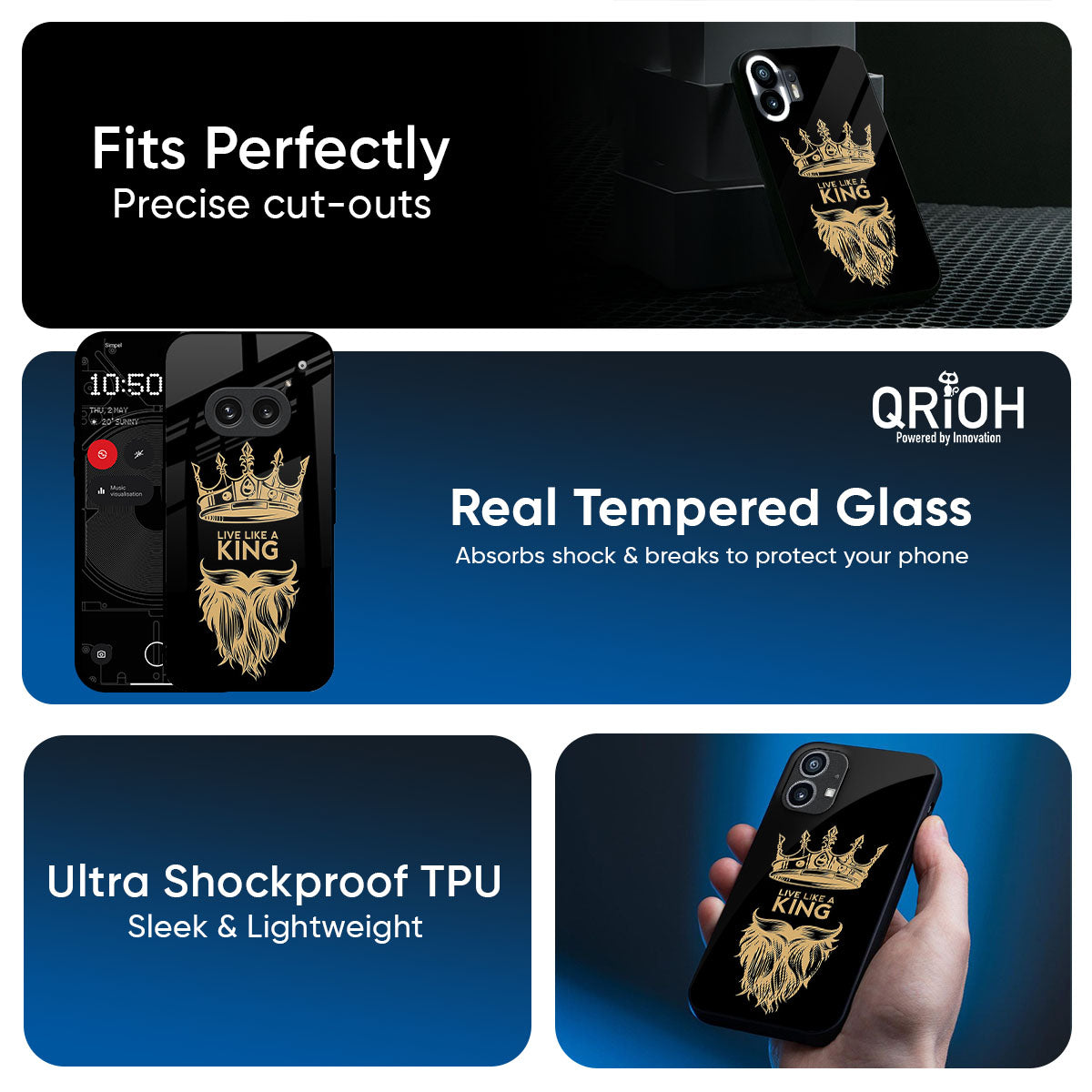 King Life Glass Case For Nothing CMF Phone 2 Pro