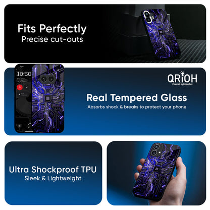 Techno Color Pattern Glass Case For Nothing Phone 3a