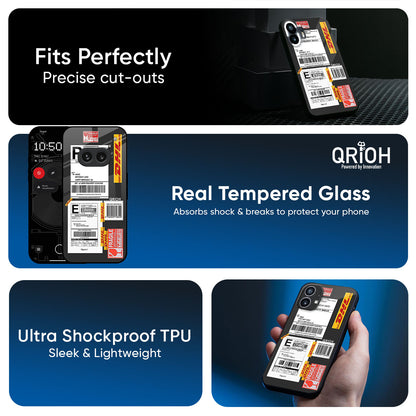 Cool Barcode Label Glass Case For Nothing Phone 3a Pro