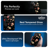 Black Spring Floral Glass Case for Nothing Phone 3a Pro