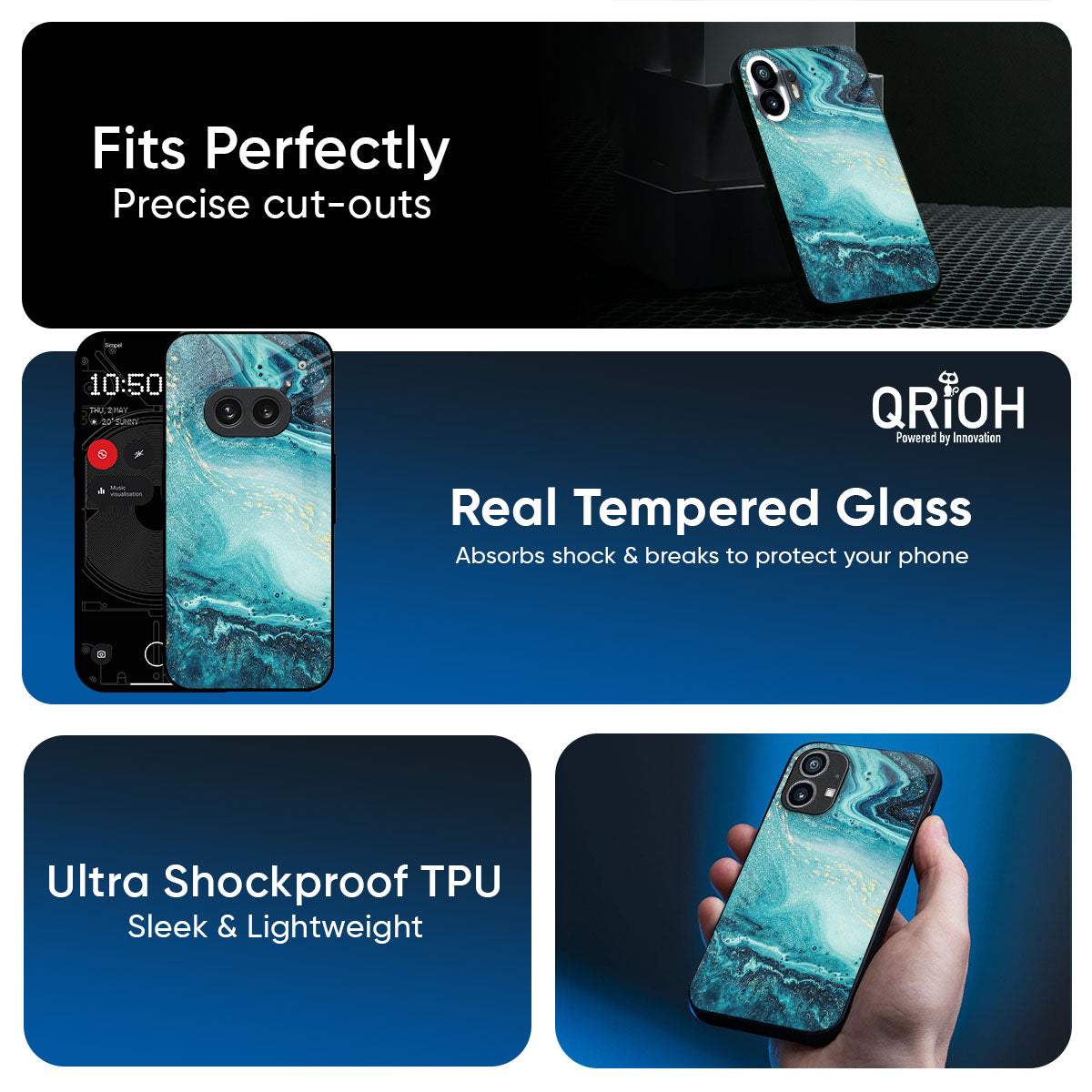 Sea Water Glass Case for Nothing Phone 3a