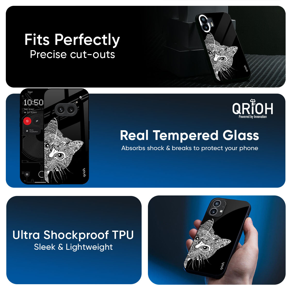 Kitten Mandala Glass Case for Nothing Phone 3a