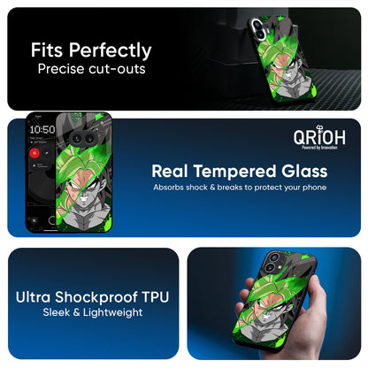 Anime Green Splash Glass Case for Nothing Phone 3a
