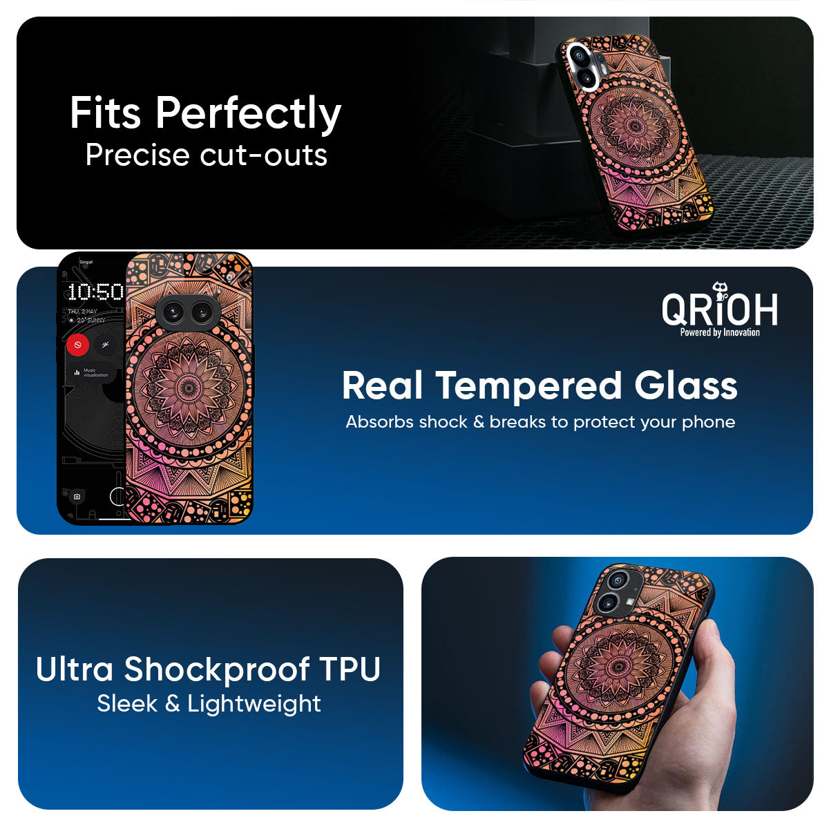 Floral Mandala Glass Case for Nothing Phone 3a