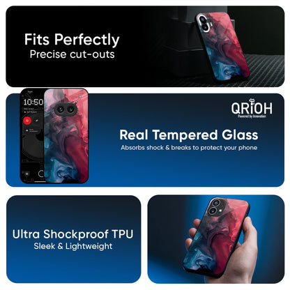 Blue & Red Smoke Glass Case for Nothing Phone 4a 5G