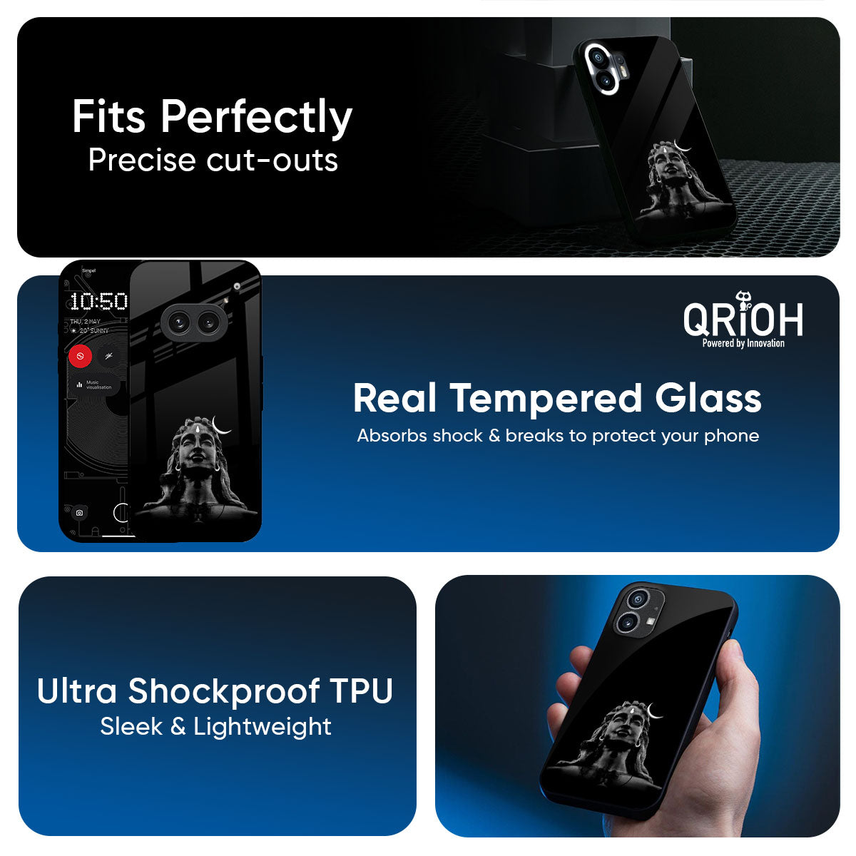 Adiyogi Glass Case for Nothing CMF Phone 2 Pro