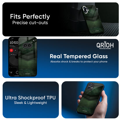 Green Leather Glass Case for Nothing Phone 3a
