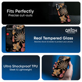Lines Pattern Flowers Glass Case for Nothing Phone 4a 5G