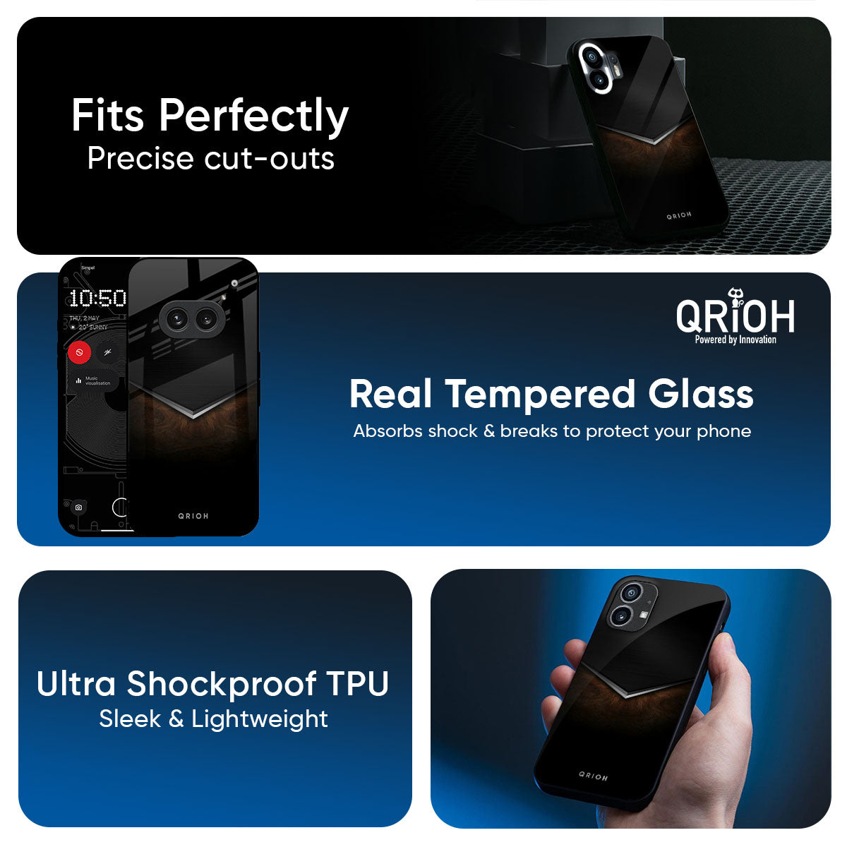Dark Walnut Glass Case for Nothing Phone 3a