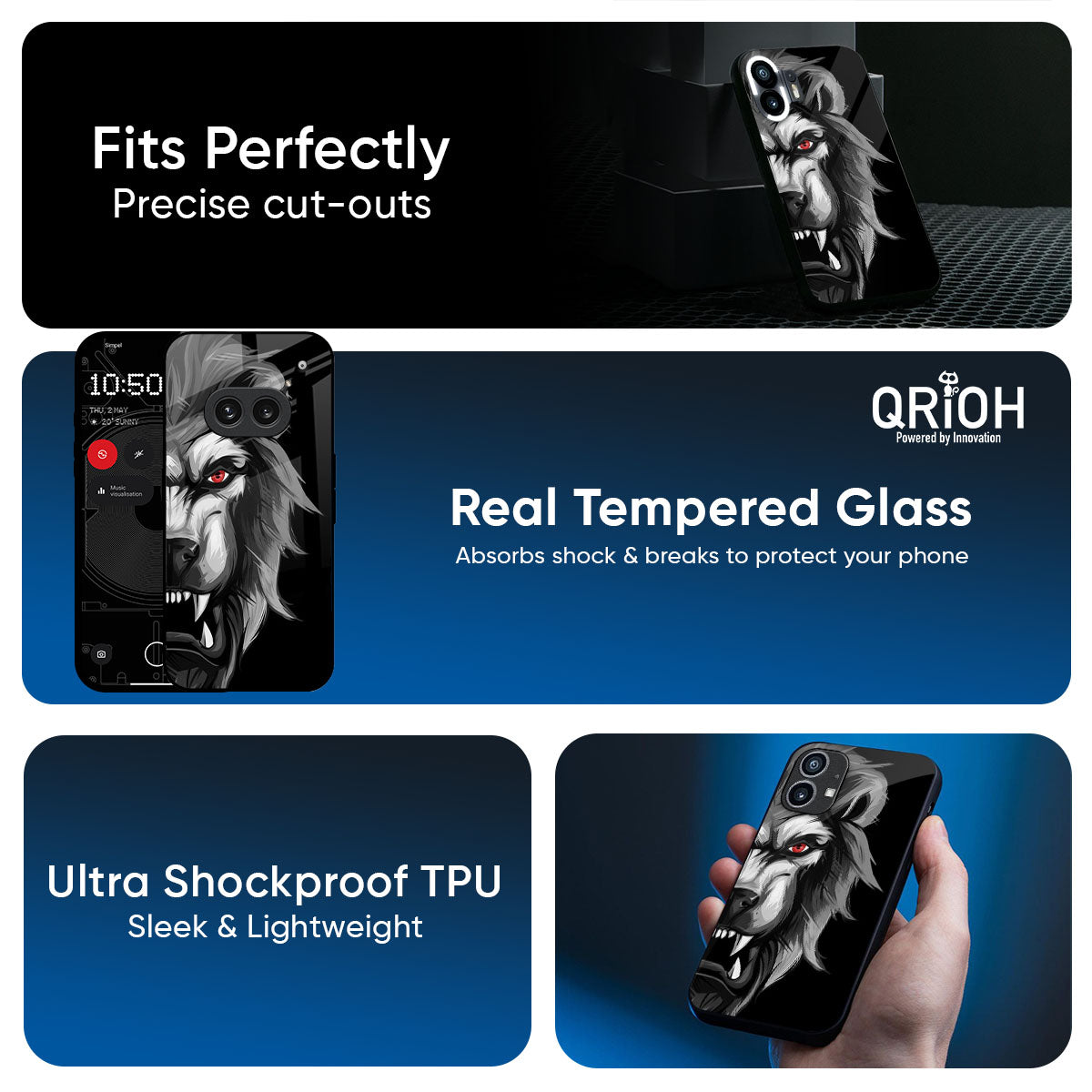 Wild Lion Glass Case for Nothing Phone 4a Pro 5G