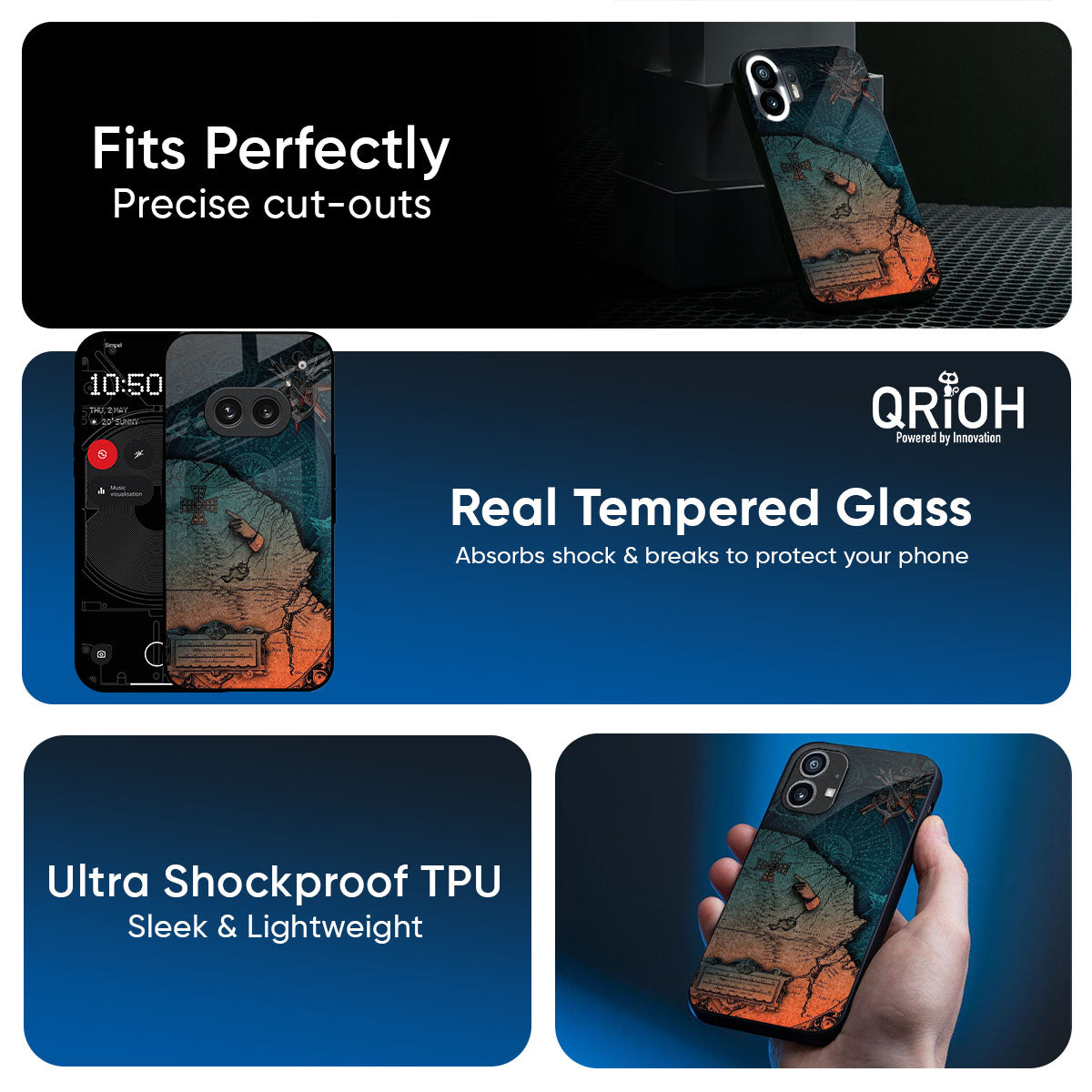 Geographical Map Glass Case for Nothing Phone 3a Pro