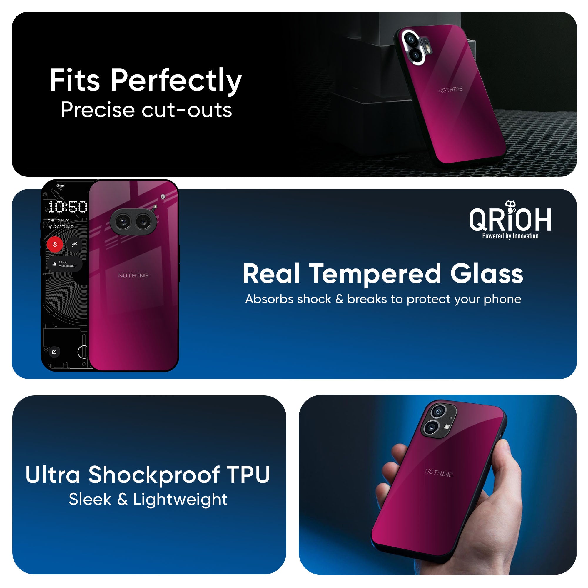 Pink Burst Glass Case for Nothing Phone 3a