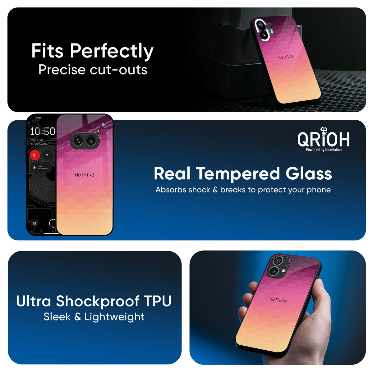 Geometric Pink Diamond Glass Case for Nothing CMF Phone 2 Pro