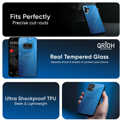 Blue Wave Abstract Glass Case for Nothing Phone 3a