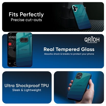 Green Triangle Pattern Glass Case for Nothing Phone 3a